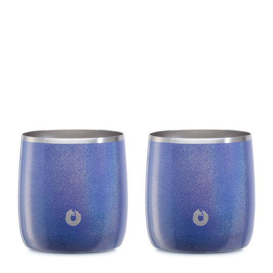 Stainless Steel Rocks Glass, Set of 2 - Shimmer Blue in - Drinkware photo