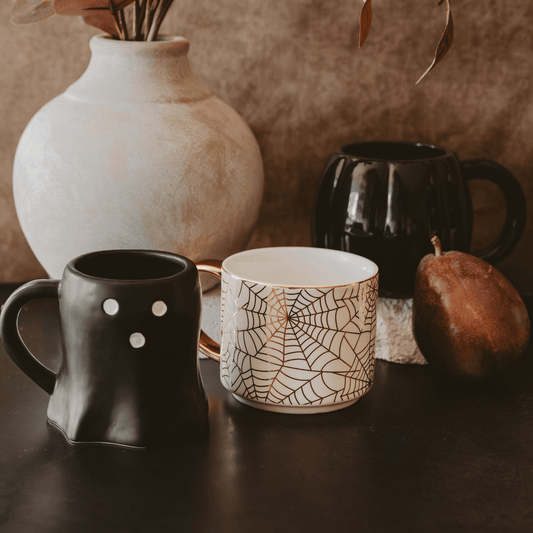 Spiderwebs 14 oz Gold Handle Coffee Mug -