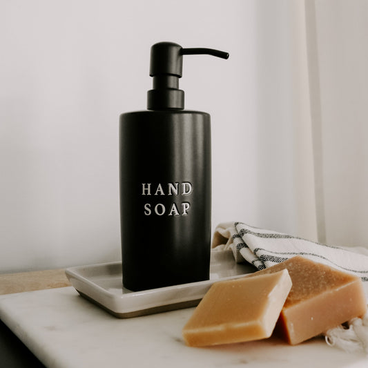 15oz Black Stoneware Hand Soap Dispenser in - Dispensers photo