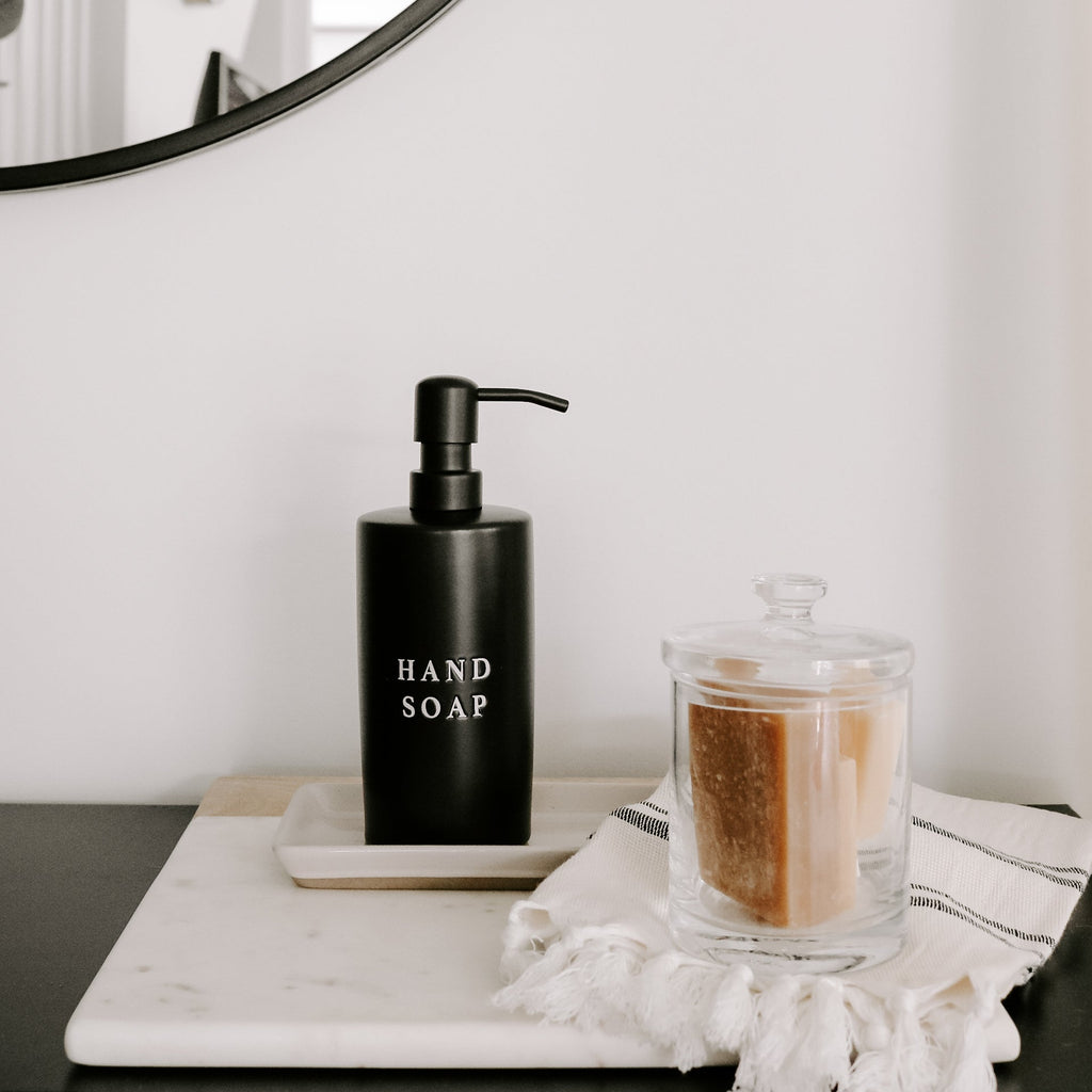15oz Black Stoneware Hand Soap Dispenser in - Dispensers photo