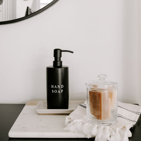 15oz Black Stoneware Hand Soap Dispenser in - Dispensers photo