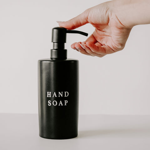 15oz Black Stoneware Hand Soap Dispenser in - Dispensers photo