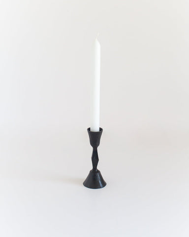 Low Diamond Hand-Forged Iron Candle Stand