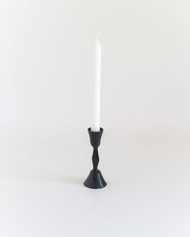 Low Diamond Hand-Forged Iron Candle Stand