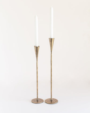 Phoenix Hand-Forged Iron Candle Stands | Set of 2
