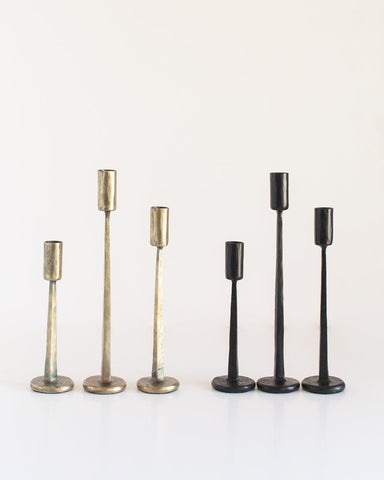 Dante Hand-Forged Iron Candle Stands | Set of 3