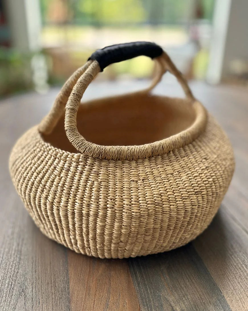 Handwoven Ghana Kettle Basket with Handle in - Baskets photo
