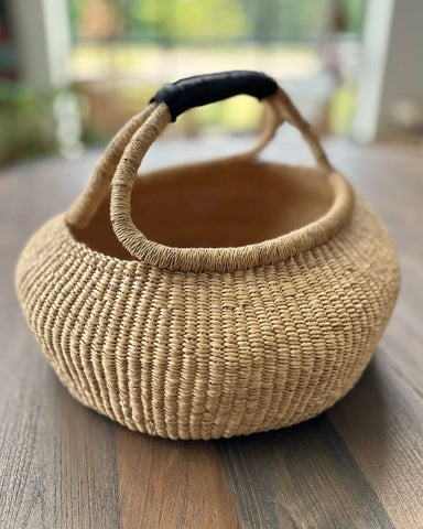 Handwoven Ghana Kettle Basket with Handle in - Baskets photo