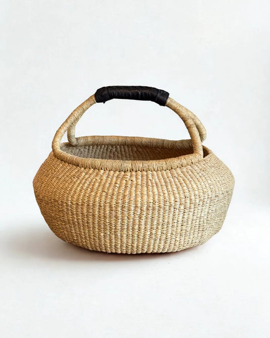 Handwoven Ghana Kettle Basket with Handle in Default Title - Baskets photo