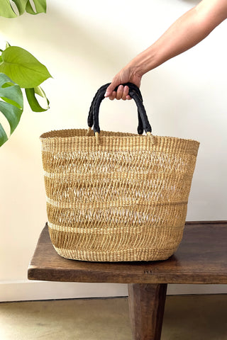Handwoven African Market Tote Bag – Natural -