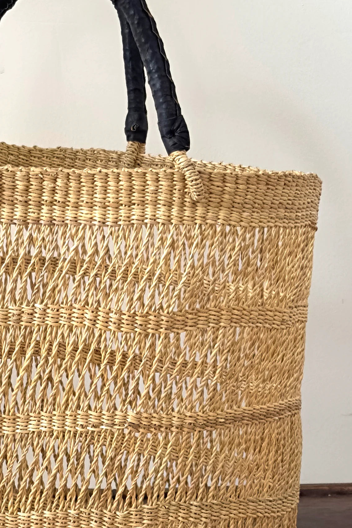 Handwoven African Market Tote Bag – Natural -