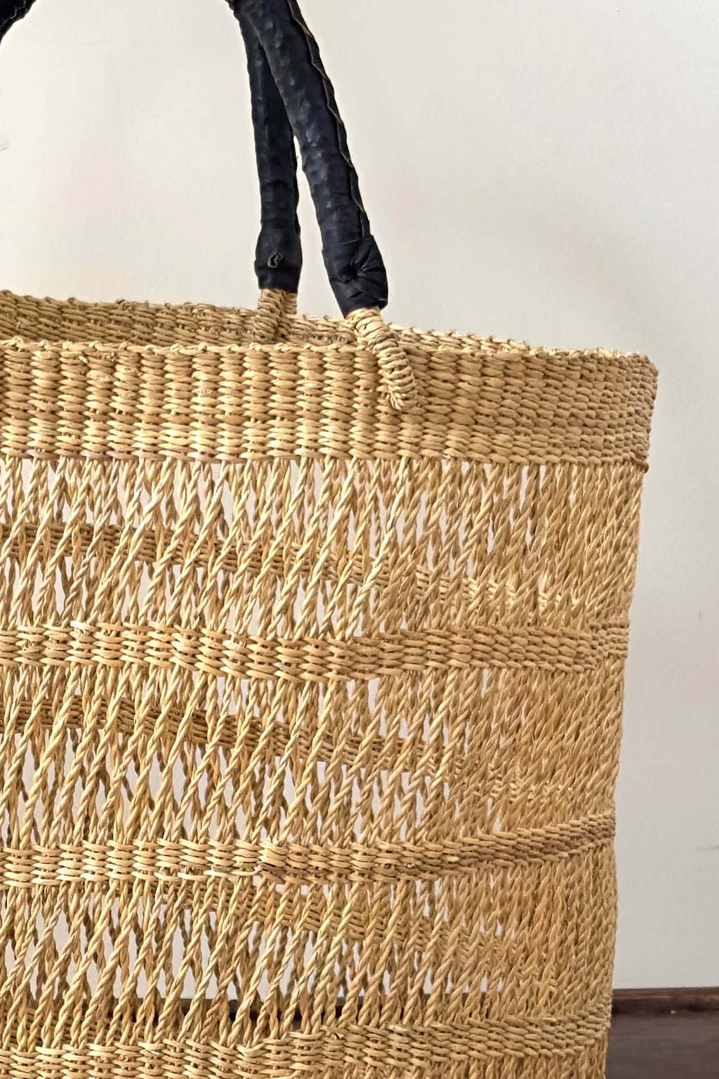 Handwoven African Market Tote Bag – Natural -