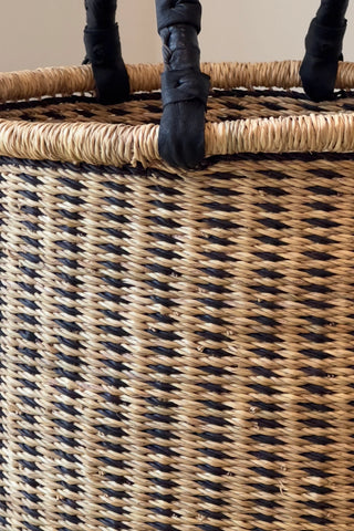 Large Handwoven Storage & Laundry Hamper – Vertical Stripe in - Baskets photo