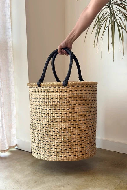 Large Handwoven Storage & Laundry Hamper – Black Dash in - Baskets photo