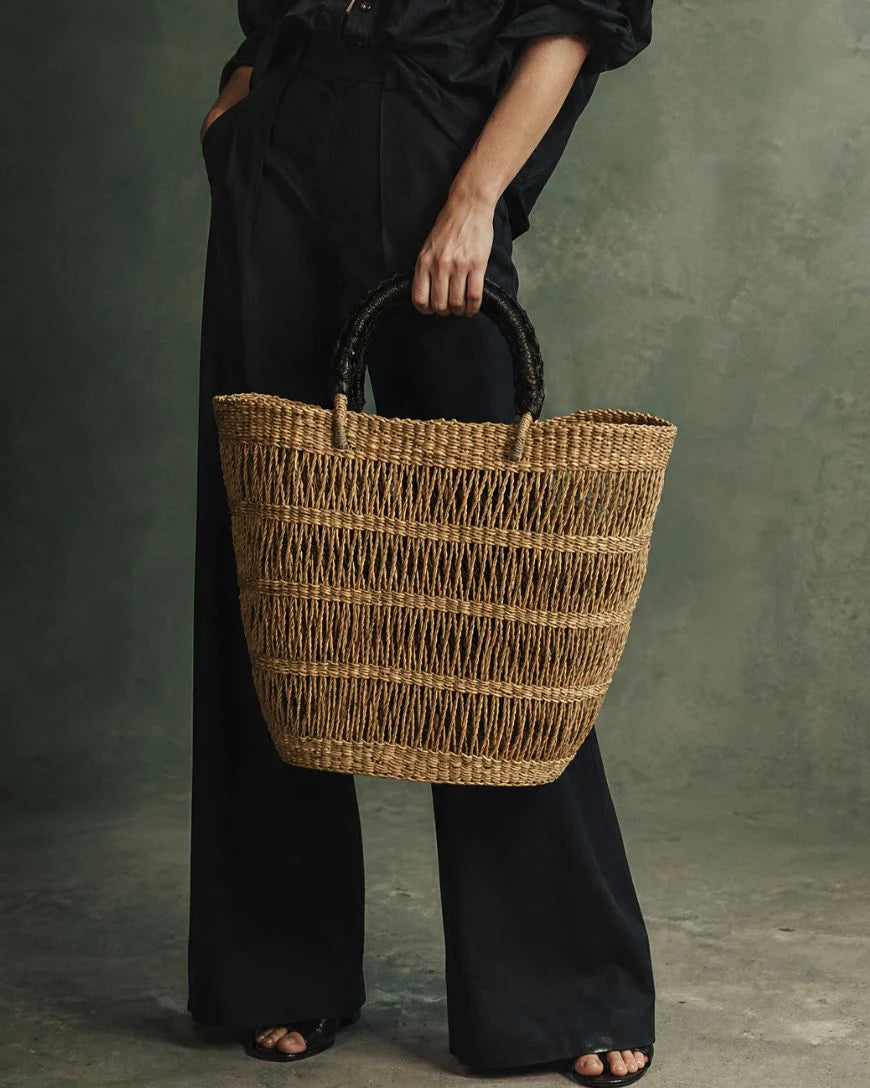 Handwoven African Market Tote Bag – Natural - Default Title