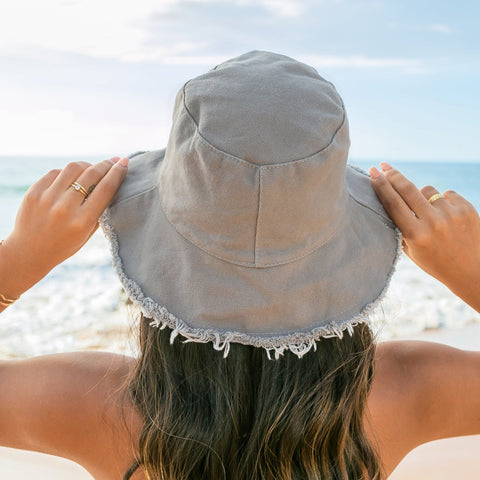 Frayed Edge Canvas Bucket Hat