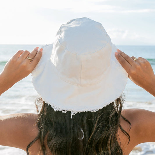 Frayed Edge Canvas Bucket Hat -
