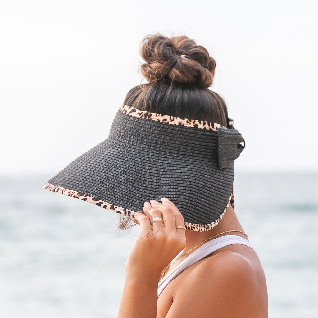 Leopard Trim Foldable Bow Visors in - Sun Visor photo
