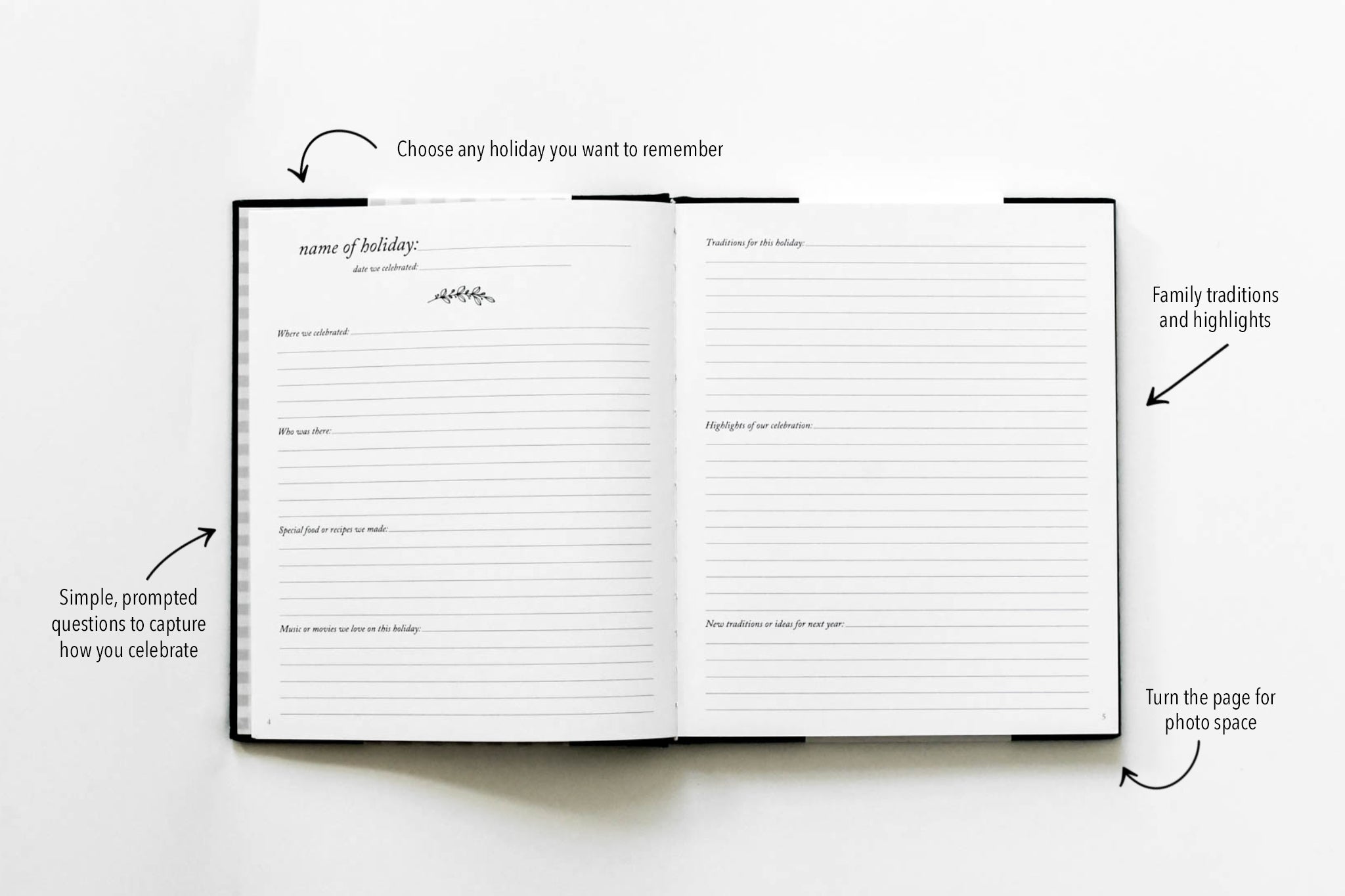 Duncan & Stone Paper Co. Holiday Memory Book & Family Keepsake