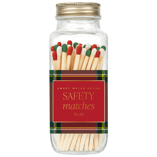 Holiday Red, Green, White Tip Safety Matches - 60 Count, 3.75" -