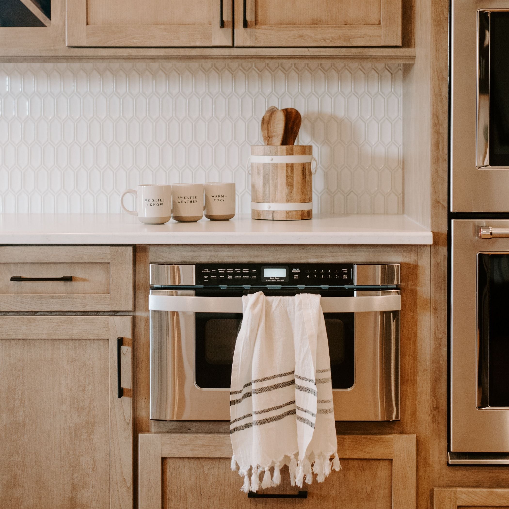 Haley Turkish Cotton + Bamboo Hand Towel - Two Stripe - SwagglyLife Home & Fashion