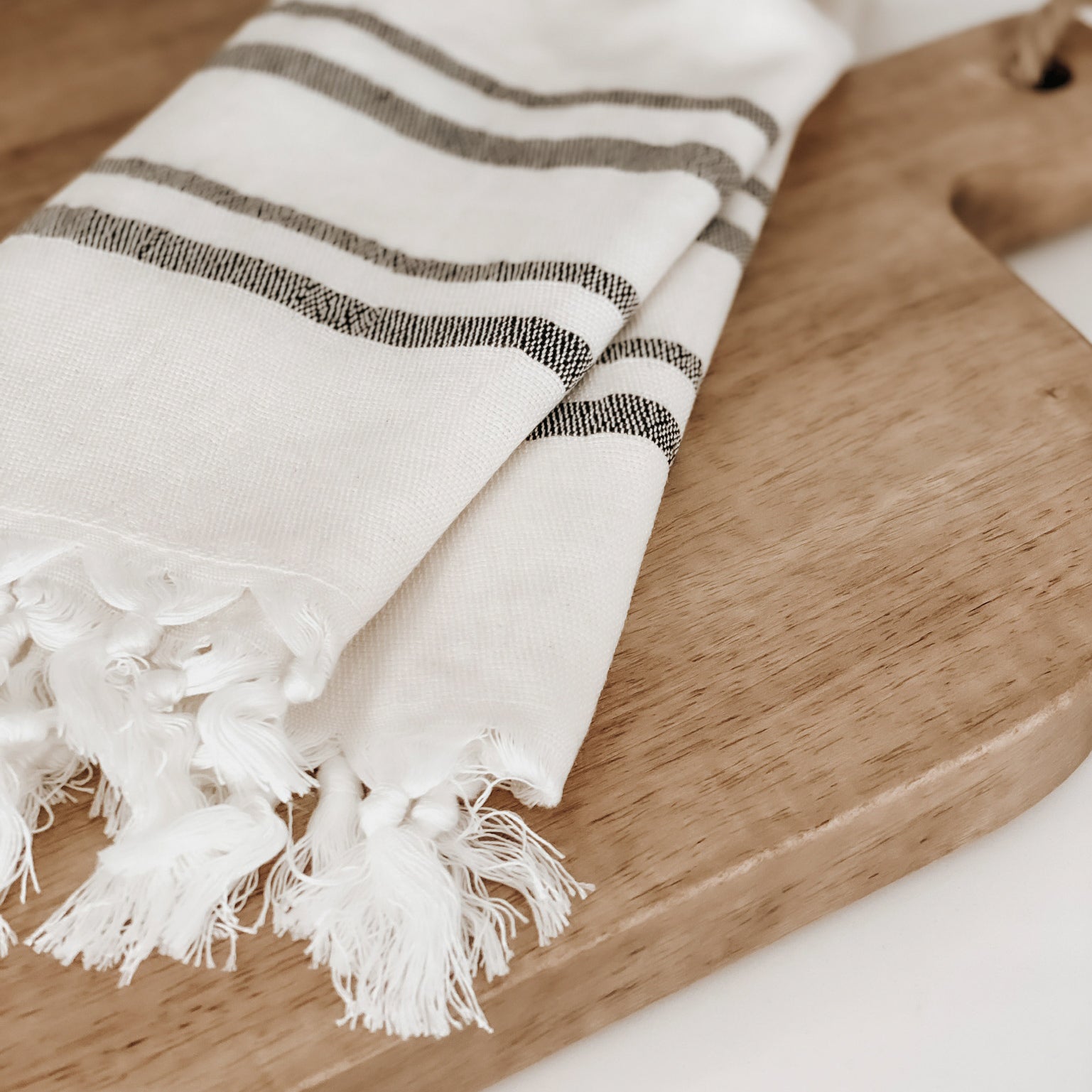 Haley Turkish Cotton + Bamboo Hand Towel - Two Stripe - SwagglyLife Home & Fashion