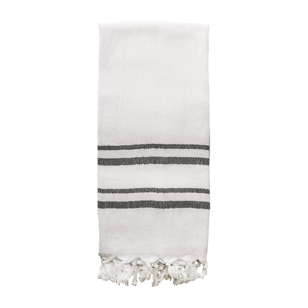 Haley Turkish Cotton + Bamboo Hand Towel - Two Stripe - SwagglyLife Home & Fashion