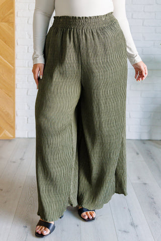 Harmony High Rise Wide Pants in Olive in - Bottoms photo