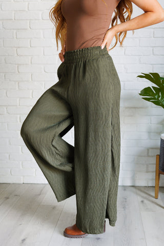 Harmony High Rise Wide Pants in Olive in - Bottoms photo