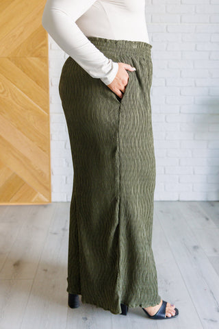 Harmony High Rise Wide Pants in Olive in - Bottoms photo