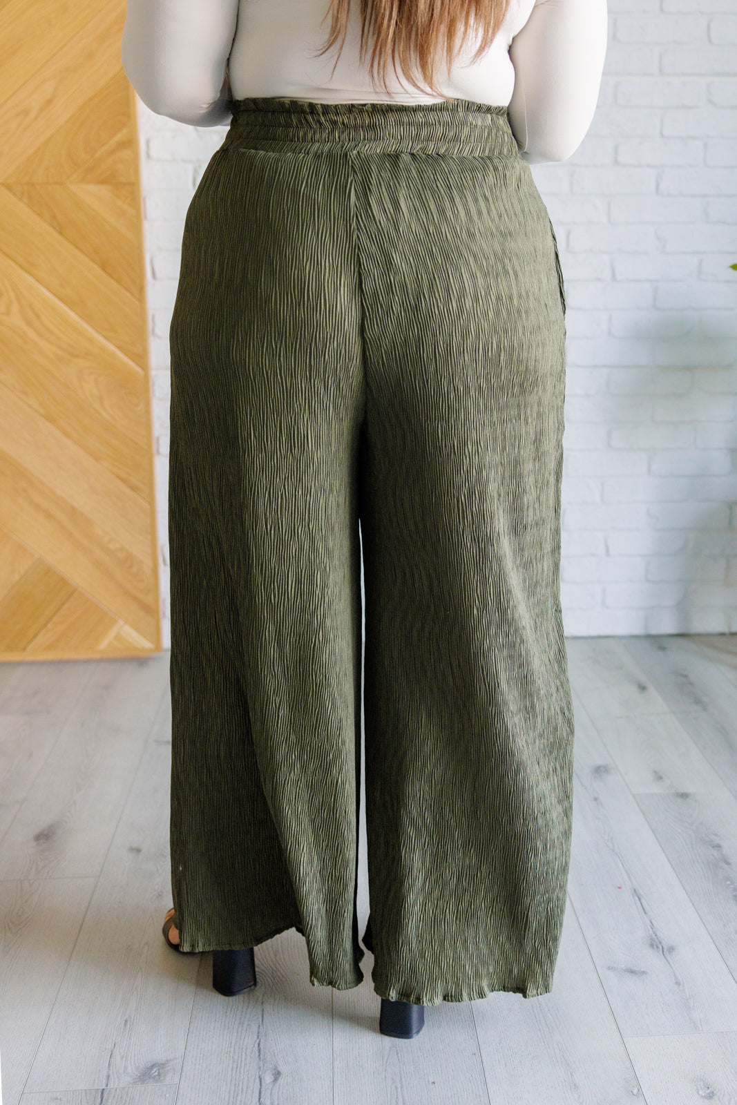 Harmony High Rise Wide Pants in Olive in - Bottoms photo