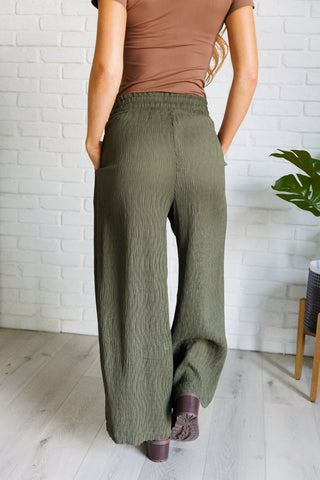 Harmony High Rise Wide Pants in Olive in - Bottoms photo