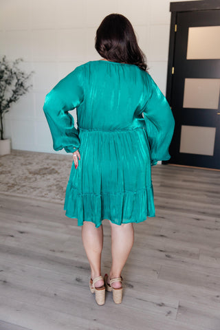 Jodifl Head Held High V-Neck Balloon Sleeve Dress
