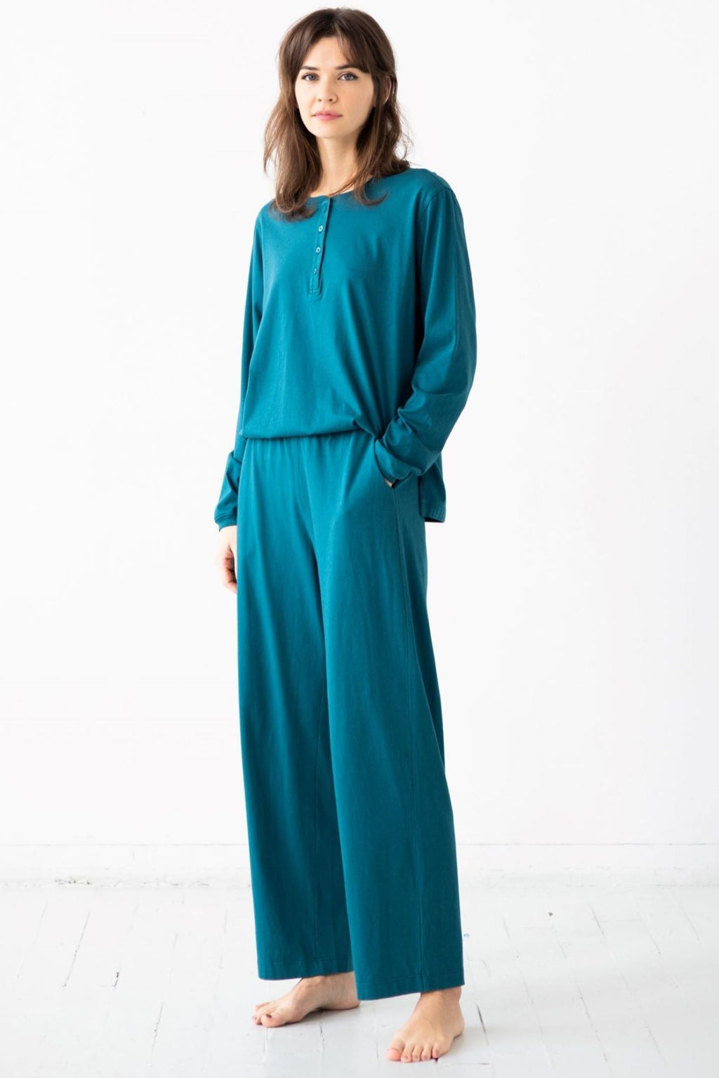 Straight Leg Pants in Pima Cotton in - PANTS photo