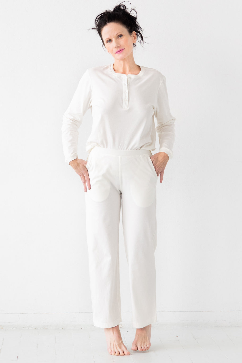 Straight Leg Pants in Pima Cotton in - PANTS photo