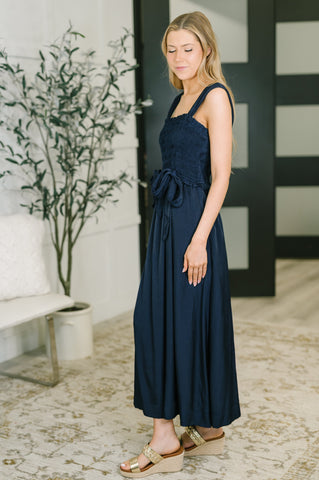 Hold Me Down Midi Dress in Navy in - Womens photo