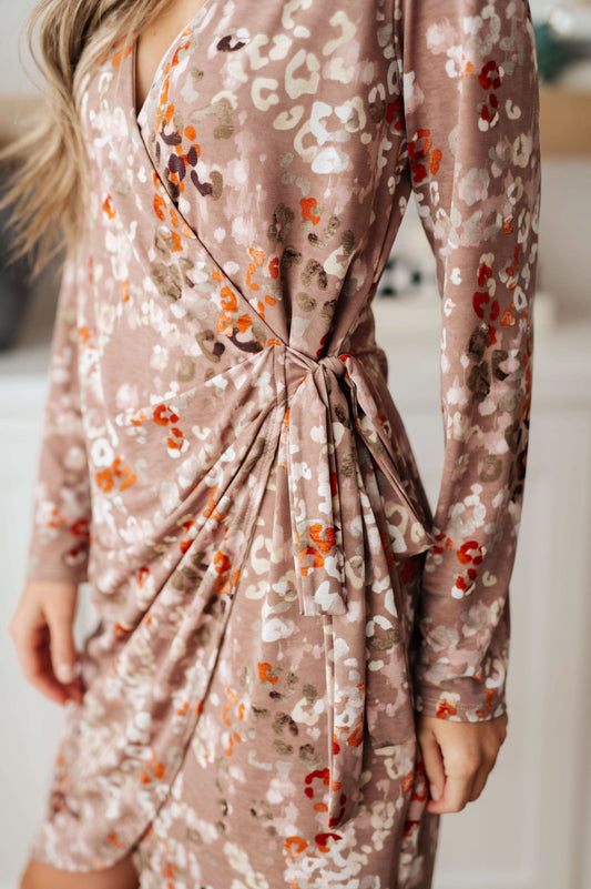 SEW IN LOVE Do I Ever Faux Wrap Dress in Taupe in - Dresses photo