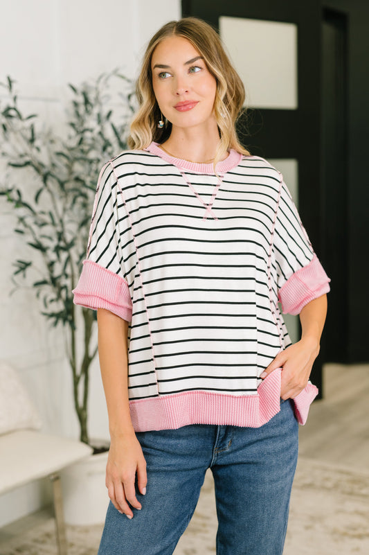 Human Nature Contrast Detailed Top in - Womens photo