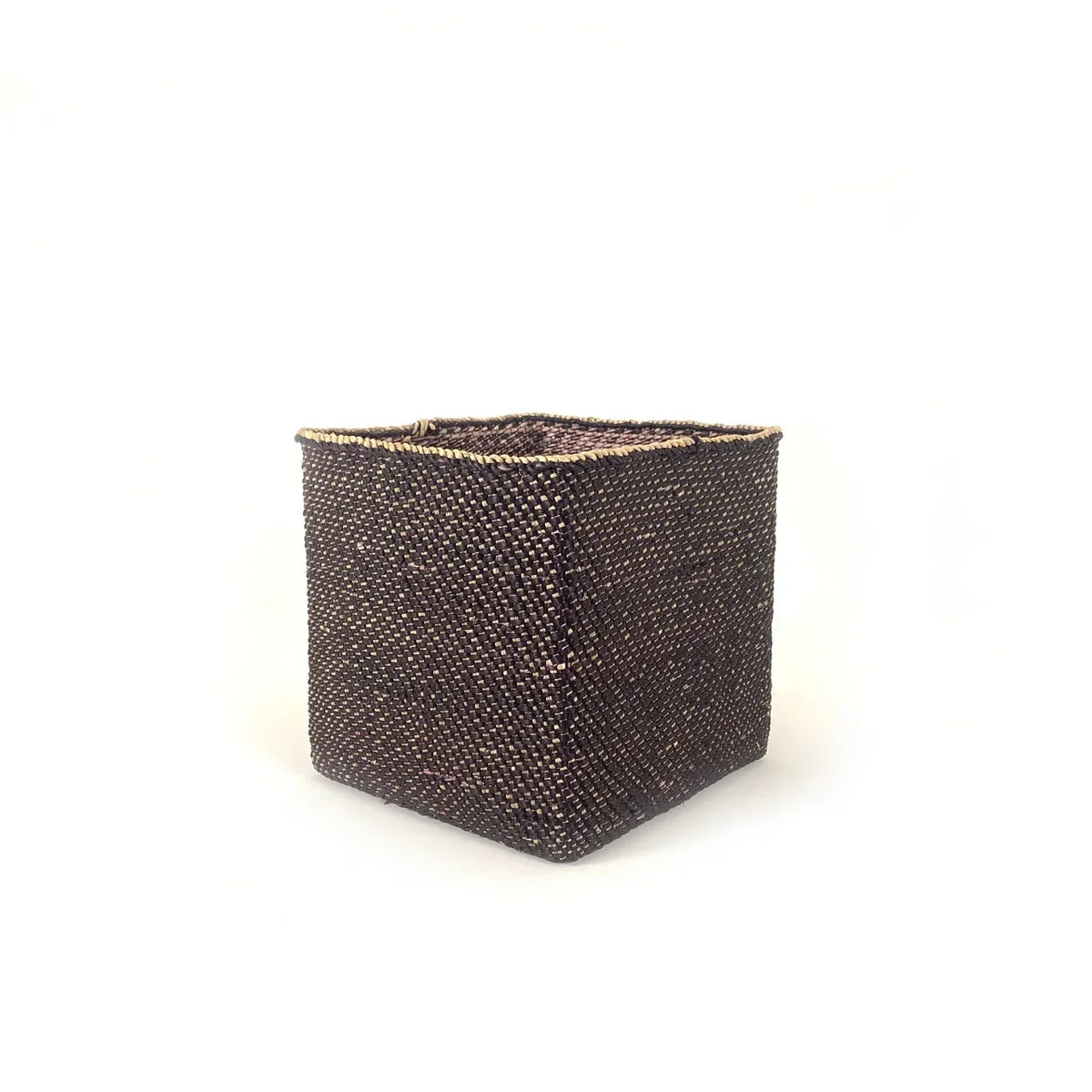 Handwoven Square Iringa Baskets | Natural & Black | Tanzania