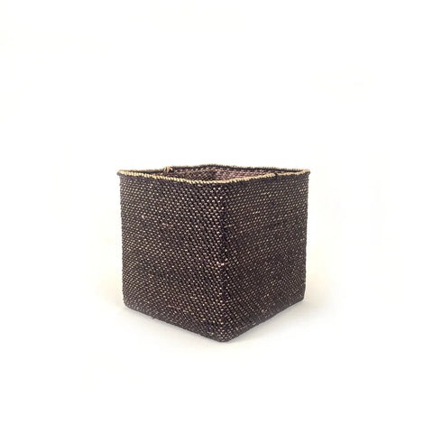 Handwoven Square Iringa Baskets | Natural & Black | Tanzania