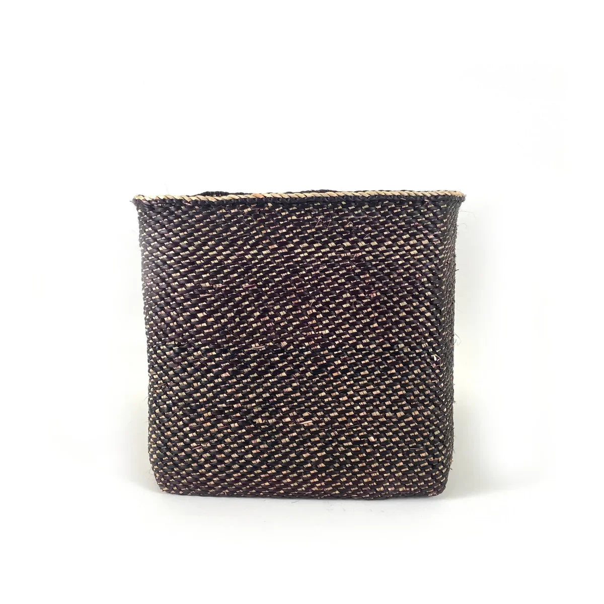 Handwoven Square Iringa Baskets | Natural & Black | Tanzania
