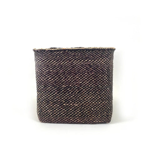 Handwoven Square Iringa Baskets | Natural & Black | Tanzania