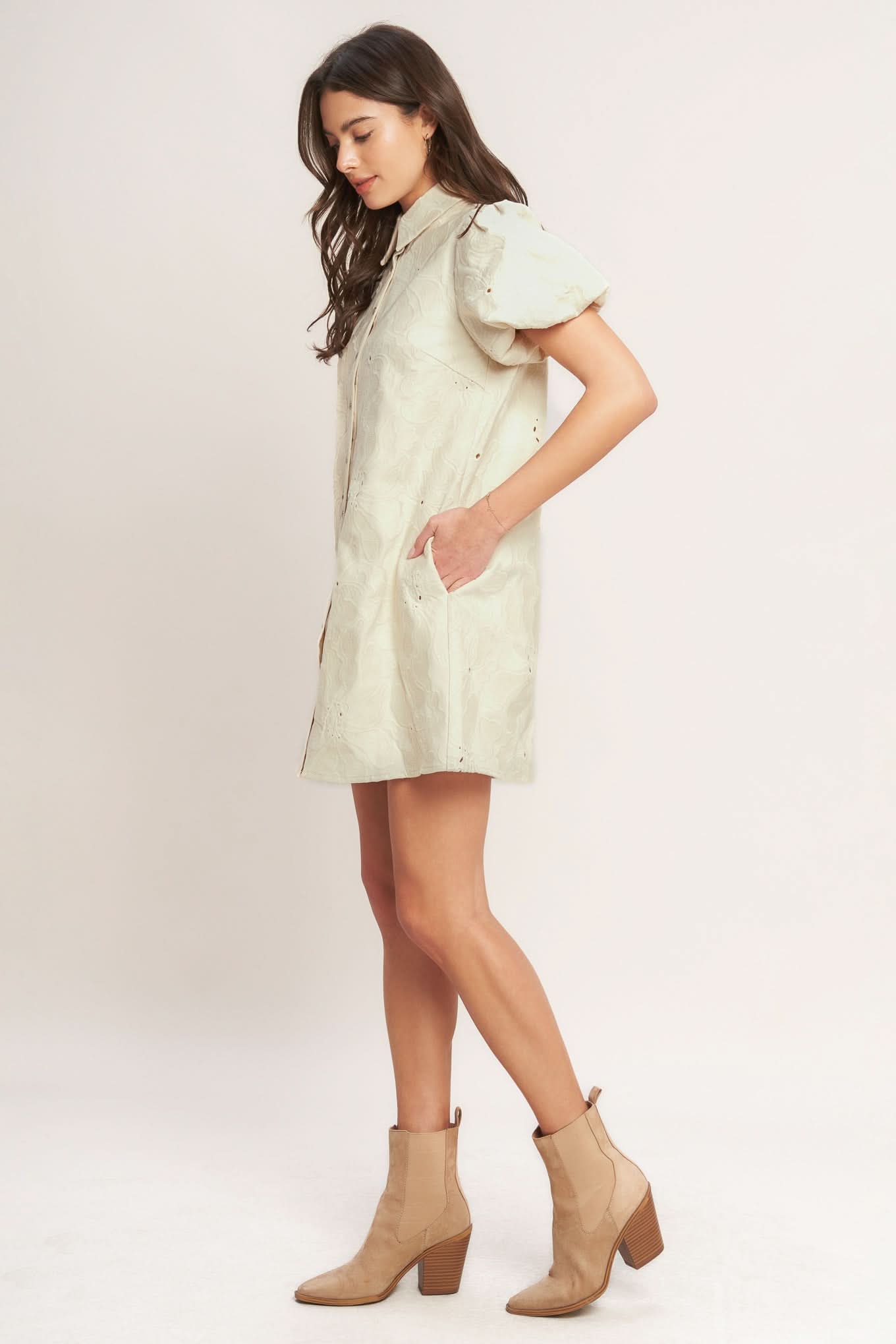 BREATHABLE WEAVE WOVEN MINI DRESS in - DRESSES photo
