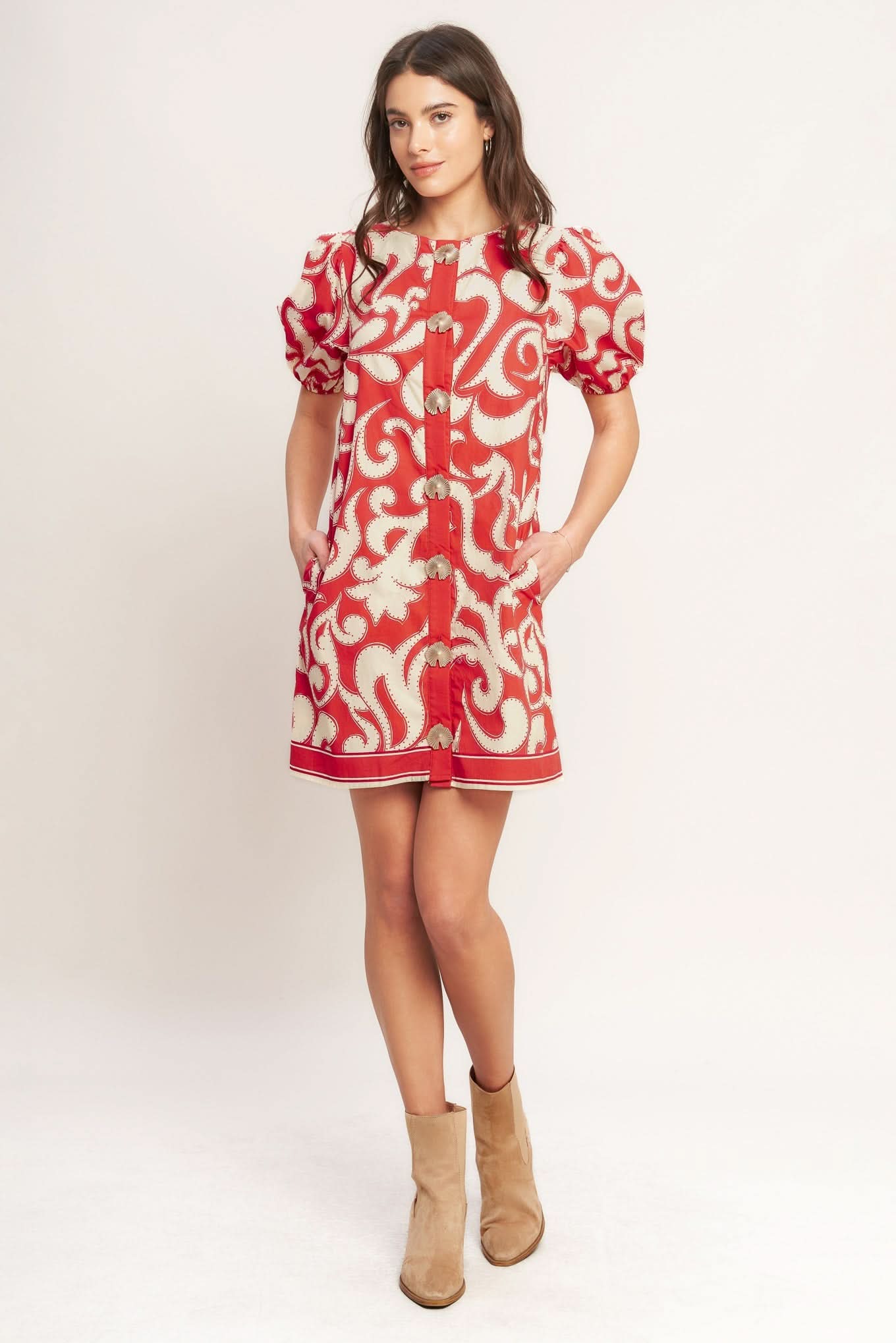 STRAIGHT & STRONG WOVEN MINI DRESS in - DRESSES photo