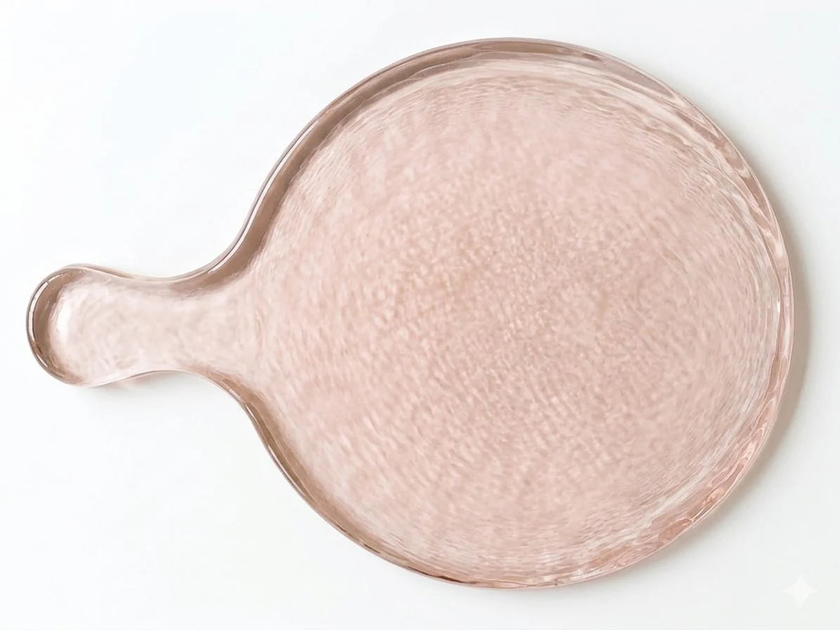 Hammered Glass Round Serving Boards in Blush - Kitchen & Dining photo