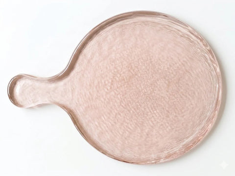 Hammered Glass Round Serving Boards in Blush - Kitchen & Dining photo