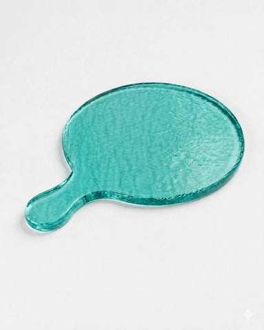Hammered Glass Round Serving Boards in Green - Kitchen & Dining photo