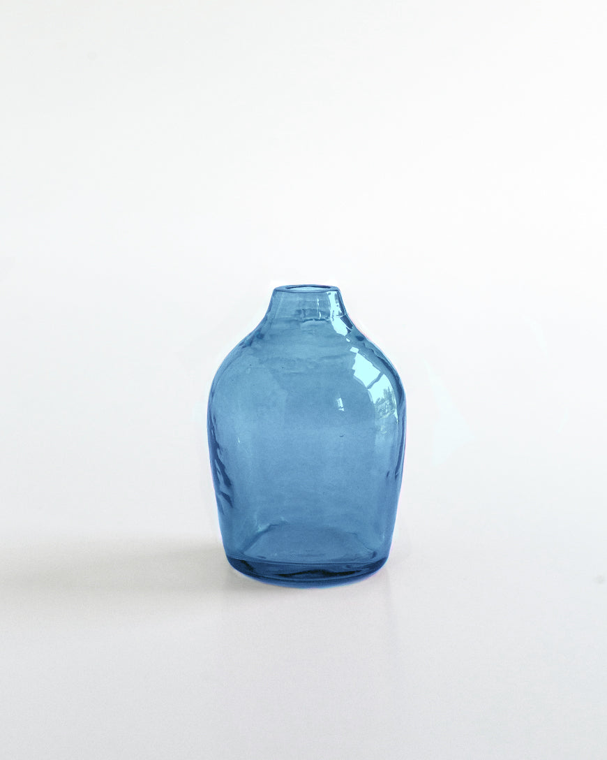 Haley Handblown Hammered Bud Vase in Blue - Vase photo