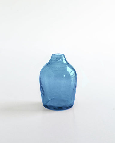 Haley Handblown Hammered Bud Vase in Blue - Vase photo