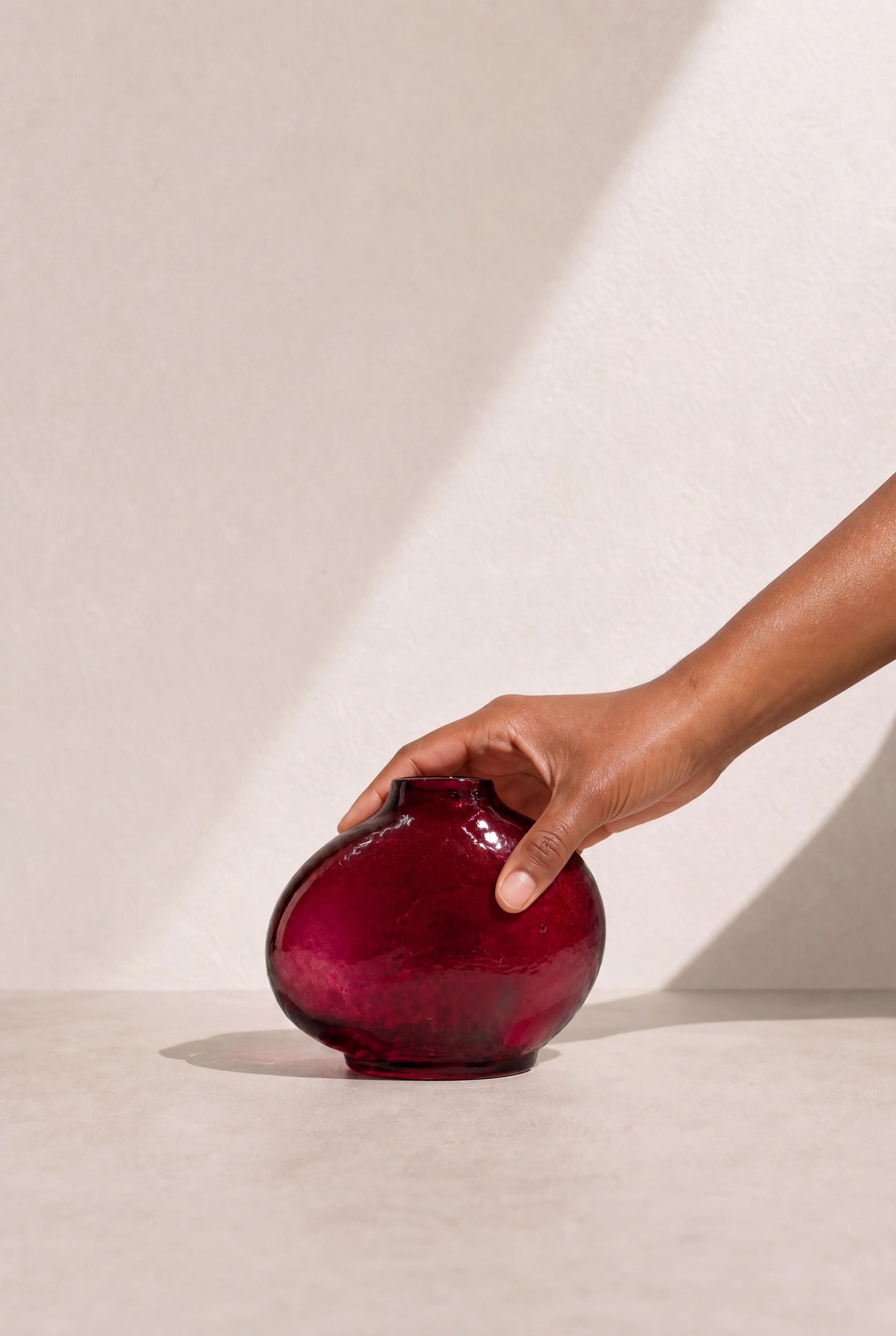 Pebble Handblown Hammered Bud Vase